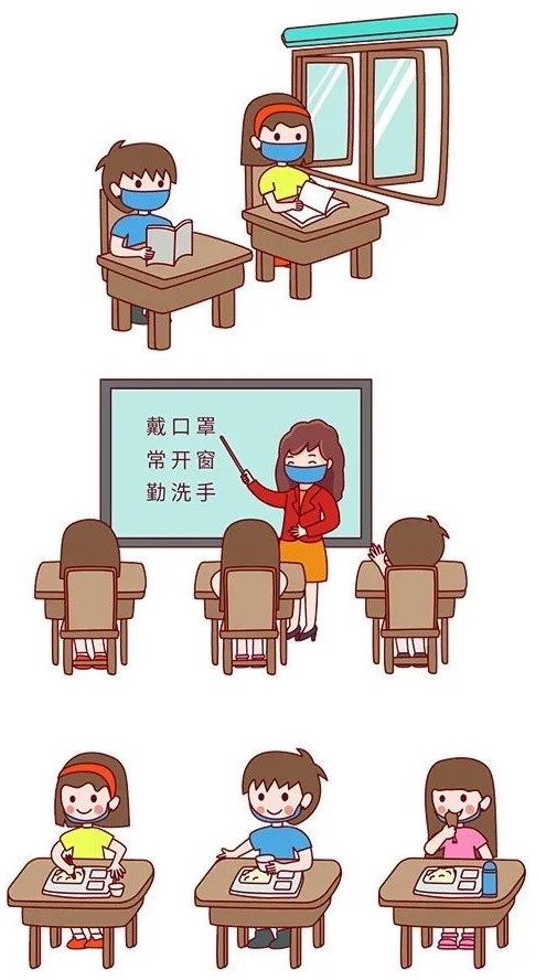 课间休息在指定的区域内活动,不串班,不聚集.